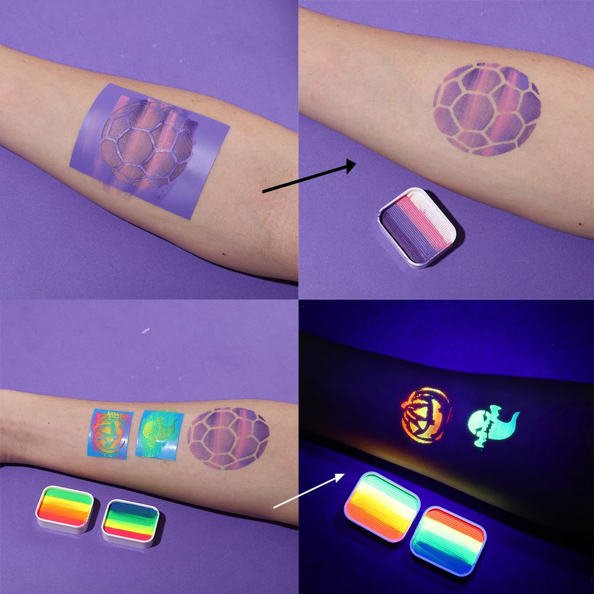 39 Colors Water Activated Face Painting Kit For Kids - Professional Face Paint with Stencil - Non Toxic Facepaint Makeup Kit with Brushes for Halloween